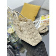 Borsa grande Dior Lady Dior agnello trapuntata cannage beige