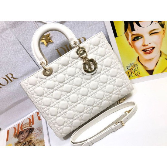 Imitazioni borse griffate grande Dior Lady Dior agnello trapuntata cannage bianca