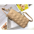 Borsa grande Dior Lady Dior agnello trapuntata cannage cammello