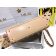 Borsa grande Dior Lady Dior agnello trapuntata cannage cammello