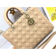 Borsa grande Dior Lady Dior agnello trapuntata cannage cammello