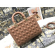 Replica Perfetta grande Dior Lady Dior agnello trapuntata cannage Marrone