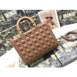 Replica Perfetta grande Dior Lady Dior agnello trapuntata cannage Marrone