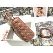 Replica Perfetta grande Dior Lady Dior agnello trapuntata cannage Marrone