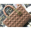 Replica Perfetta grande Dior Lady Dior agnello trapuntata cannage Marrone