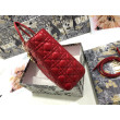Borsa grande Dior Lady Dior agnello trapuntata cannage Rosso