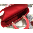 Borsa grande Dior Lady Dior agnello trapuntata cannage Rosso