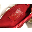 Borsa grande Dior Lady Dior agnello trapuntata cannage Rosso