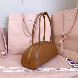 Borse a mano Miu Miu Beau marrone cognac 5BB193 Marrone