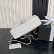 Borse Chanel AS5756 piccola Rettangolare con patta e manico superiore bianca