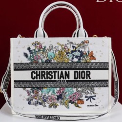 Replica qualità specchio Dior Fortunato Media Dior Book Tote Dior Bianco