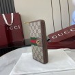 Pari all'originale replica imitazione Portafoglio Gucci Ophidia con cerniera 838619 Marrone