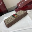 Pari all'originale replica imitazione Portafoglio Gucci Ophidia con cerniera 838619 Marrone