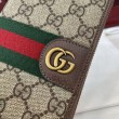 Pari all'originale replica imitazione Portafoglio Gucci Ophidia con cerniera 838619 Marrone