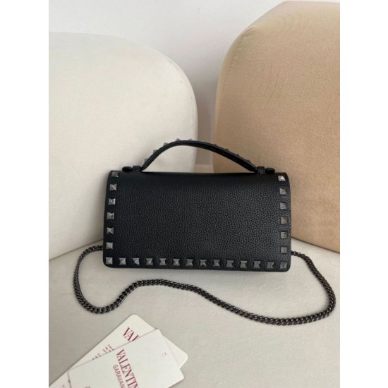 Portafoglio con catena Valentino Garavani Rockstud Nero
