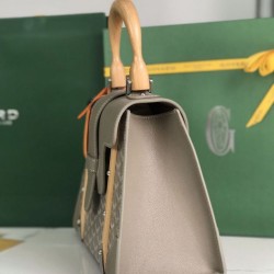 Replica Borsa a mano Goyard Goyardine Saigon PM grigia Imitazioni Replica qualità specchio Borsa a mano Goyard Goyardine Saigon PM grigia