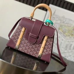 Replica qualità specchio Borsa a mano strutturata Goyard Saigon PM bordeaux