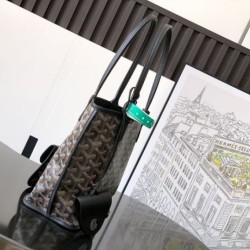 Replica Borse tote Goyard Anjou Saint Louis Mini tela goyardine/pelle di vitello nera Imitazioni Replica qualità specchio Borse tote Goyard Anjou Saint Louis Mini tela goyardine/pelle di vitello nera