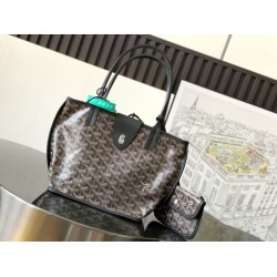Borse Replica tote Goyard Anjou Saint Louis Mini tela goyardine/pelle di vitello nera