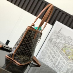 Replica Borsa tote Goyard Anjou Saint Louis Mini tela goyardine/pelle di vitello marrone Imitazioni Replica qualità specchio Borsa tote Goyard Anjou Saint Louis Mini tela goyardine/pelle di vitello marrone