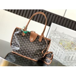Borsa tote Goyard Anjou Saint Louis Mini tela goyardine/pelle di vitello marrone