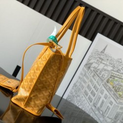 Replica Borse tote Goyard Anjou Saint Louis Mini tela goyardine/pelle di vitello Giallo Imitazioni Replica qualità specchio Borse tote Goyard Anjou Saint Louis Mini tela goyardine/pelle di vitello Giallo