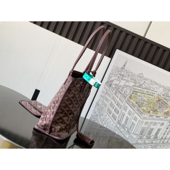 Replica Qualità superiore replica tote Goyard Anjou Saint Louis Mini tela goyardine/pelle di vitello Borgogna Imitazioni Replica qualità specchio Qualità superiore replica tote Goyard Anjou Saint Louis Mini tela goyardine/pelle di vitello Borgogna