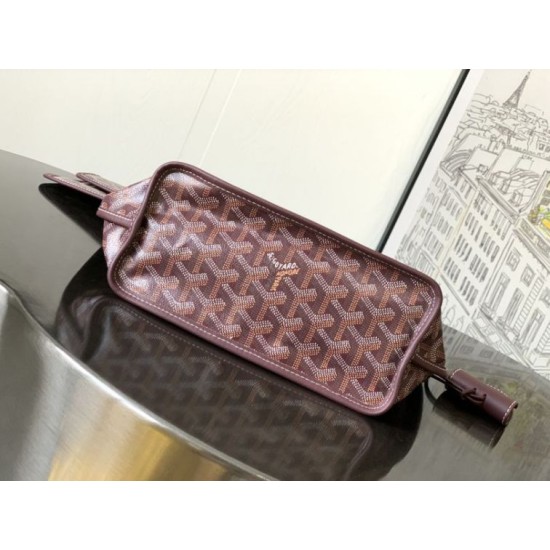 Replica Qualità superiore replica tote Goyard Anjou Saint Louis Mini tela goyardine/pelle di vitello Borgogna Imitazioni Replica qualità specchio Qualità superiore replica tote Goyard Anjou Saint Louis Mini tela goyardine/pelle di vitello Borgogna