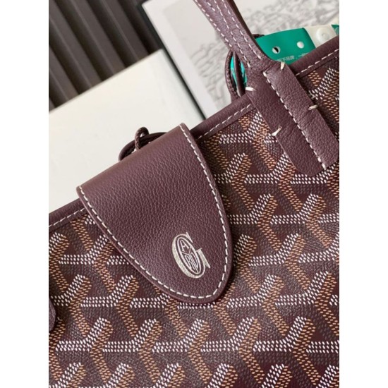 Replica Qualità superiore replica tote Goyard Anjou Saint Louis Mini tela goyardine/pelle di vitello Borgogna Imitazioni Replica qualità specchio Qualità superiore replica tote Goyard Anjou Saint Louis Mini tela goyardine/pelle di vitello Borgogna