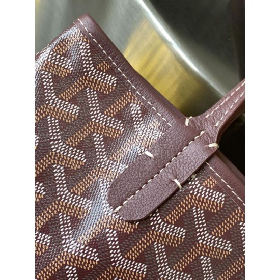 Replica Qualità superiore replica tote Goyard Anjou Saint Louis Mini tela goyardine/pelle di vitello Borgogna Imitazioni Replica qualità specchio Qualità superiore replica tote Goyard Anjou Saint Louis Mini tela goyardine/pelle di vitello Borgogna