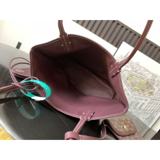 Replica Qualità superiore replica tote Goyard Anjou Saint Louis Mini tela goyardine/pelle di vitello Borgogna Imitazioni Replica qualità specchio Qualità superiore replica tote Goyard Anjou Saint Louis Mini tela goyardine/pelle di vitello Borgogna