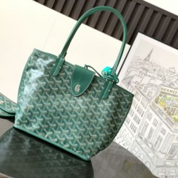 Replica qualità specchio Borsa  1:1 tote Goyard Anjou Saint Louis Mini tela goyardine/pelle di vitello Verde