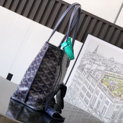 Replica di lusso Borsa tote Goyard Anjou Saint Louis Mini tela goyardine/pelle di vitello blu navy Imitazioni Cloni Borsa tote Goyard Anjou Saint Louis Mini tela goyardine/pelle di vitello blu navy firmate