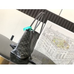 Borsa tote Goyard Anjou Saint Louis Mini tela goyardine/pelle di vitello grigia Borsa tote Goyard Anjou Saint Louis Mini tela goyardine/pelle di vitello grigia
