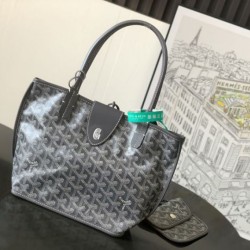 Cloni Borsa tote Goyard Anjou Saint Louis Mini tela goyardine/pelle di vitello grigia firmate
