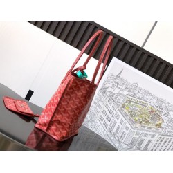 Borsa tote Goyard Anjou Saint Louis Mini tela goyardine/pelle di vitello Rosso Borsa tote Goyard Anjou Saint Louis Mini tela goyardine/pelle di vitello Rosso