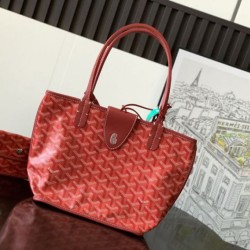 Cloni Borsa tote Goyard Anjou Saint Louis Mini tela goyardine/pelle di vitello Rosso firmate