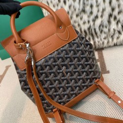 Replica di lusso Zaino Goyard Alpin Mini Tela Goyardine marrone Imitazioni Cloni Zaino Goyard Alpin Mini Tela Goyardine marrone firmate
