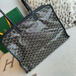 Replica di lusso Borsa tote Goyard Hardy PM tela goyardine Nero Imitazioni Cloni Borsa tote Goyard Hardy PM tela goyardine Nero firmate