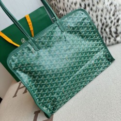 Replica di lusso Borsa tote Goyard Hardy PM tela goyardine verde Imitazioni Cloni Borsa tote Goyard Hardy PM tela goyardine verde firmate