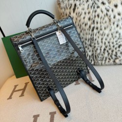 Replica di lusso Zaino morbido Goyard Saint Léger in tela Goyardine nera Imitazioni Cloni Zaino morbido Goyard Saint Léger in tela Goyardine nera firmate