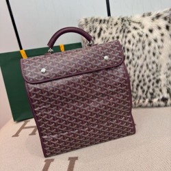 Cloni Zaino morbido Goyard Saint Léger in tela Goyardine Borgogna firmate