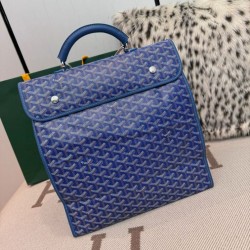Cloni Zaino morbido Goyard Saint Léger in tela Goyardine Blu firmate
