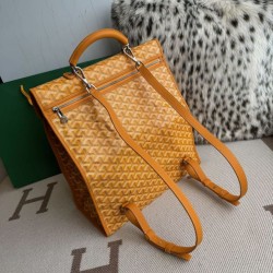Replica di lusso Zaino morbido Goyard Saint Léger in tela Goyardine Giallo Imitazioni Cloni Zaino morbido Goyard Saint Léger in tela Goyardine Giallo firmate
