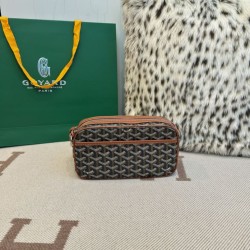 Cloni Borse Replica Alta Qualità Goyard Cap-Vert PM Tela Goyardine marrone firmate