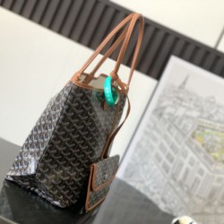 Replica di lusso Borse tote Goyard Saint Louis PM/GM Spalmata Goyardine marrone Imitazioni Cloni Borse tote Goyard Saint Louis PM/GM Spalmata Goyardine marrone firmate