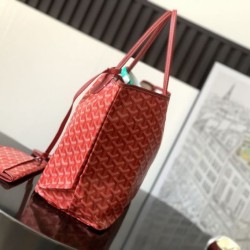Replica di lusso Borse tote Goyard Saint Louis PM/GM Spalmata Goyardine Rosso Imitazioni Cloni Borse tote Goyard Saint Louis PM/GM Spalmata Goyardine Rosso firmate