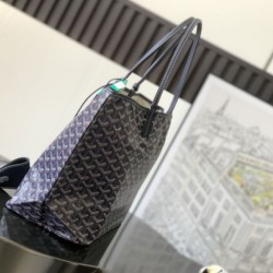 Replica di lusso Borse tote Goyard Saint Louis PM/GM Spalmata Goyardine Nero Imitazioni Cloni Borse tote Goyard Saint Louis PM/GM Spalmata Goyardine Nero firmate