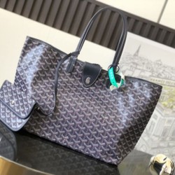 Cloni Borse tote Goyard Saint Louis PM/GM Spalmata Goyardine Nero firmate
