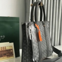 Replica di lusso Borse portadocumenti Goyard Morvan PM Grigio Imitazioni Cloni Borse portadocumenti Goyard Morvan PM Grigio firmate